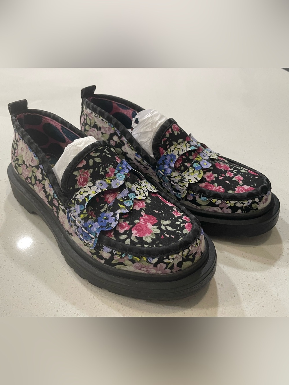 Irregular Choice Chunky Platform Floral Loafers